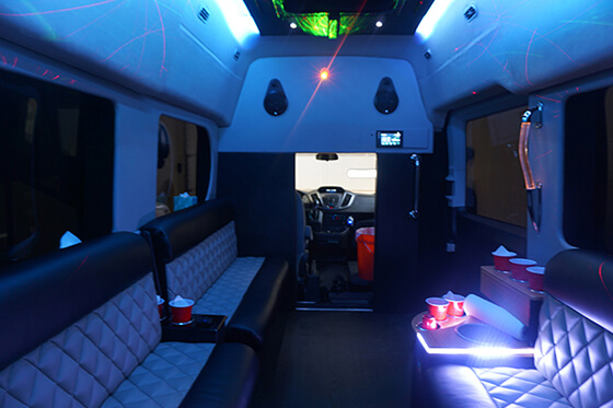 Custom interior on limo van